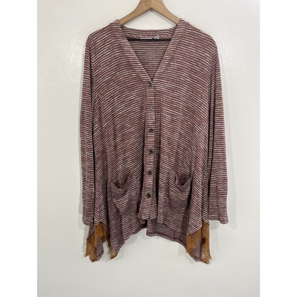 Boho Indie Fairy Grunge Whimsical Cottage Cardigan XL Oversized 90s Hippie Layer - Picture 1 of 14